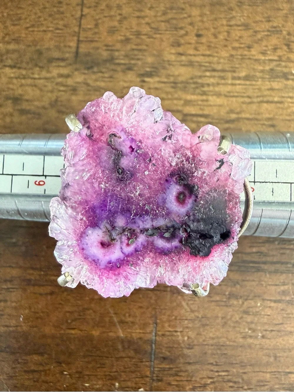 Pink and Purple Druzy Statement Ring - Women Jewelry
